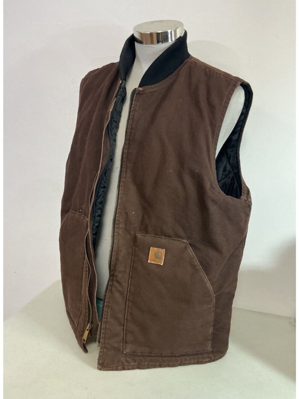 Carhartt Vintage Brown Canvas Work Vest Mens XL